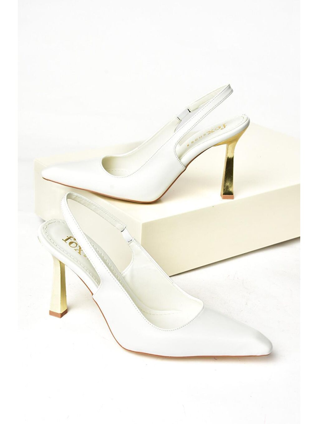 S7520746 Beyaz Kadın Topuklu Ayakkabı-3