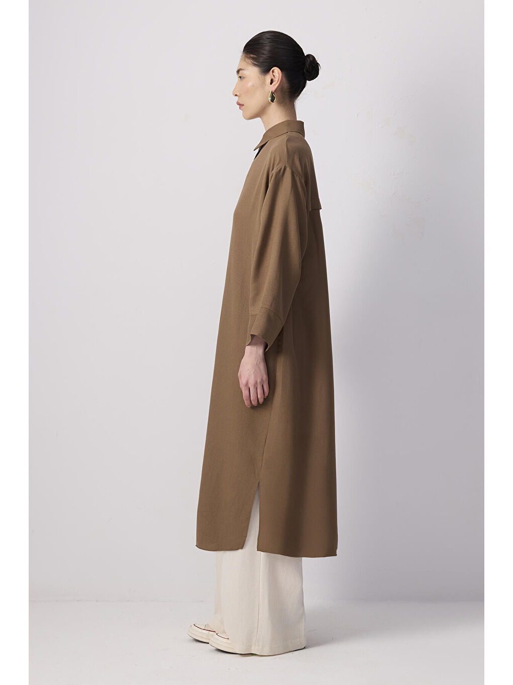 Bej Özel Dokulu Maxı Tunik-2