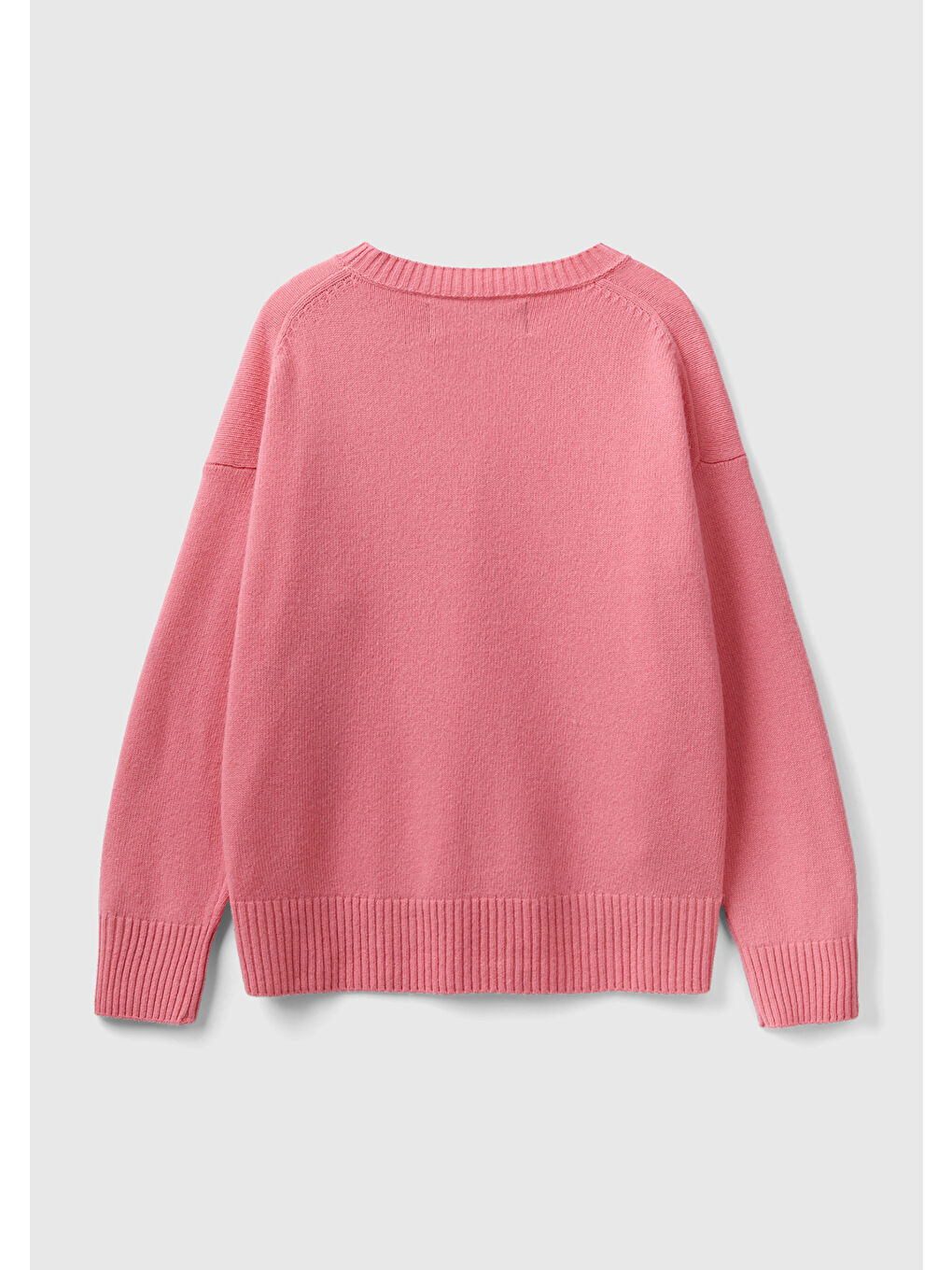 Pembe Kadın Gül Kurusu Yün Karışımlı Boxy Fit Kazak-3