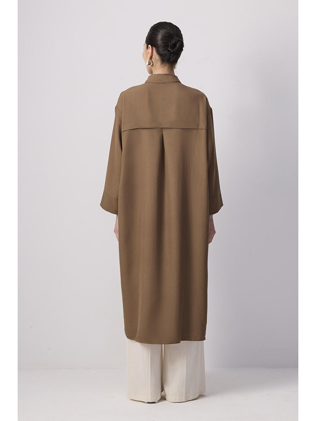 Bej Özel Dokulu Maxı Tunik-3