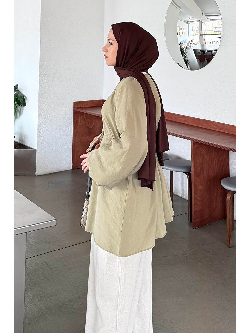 Kuşak Bağlamalı Tunik Haki-1