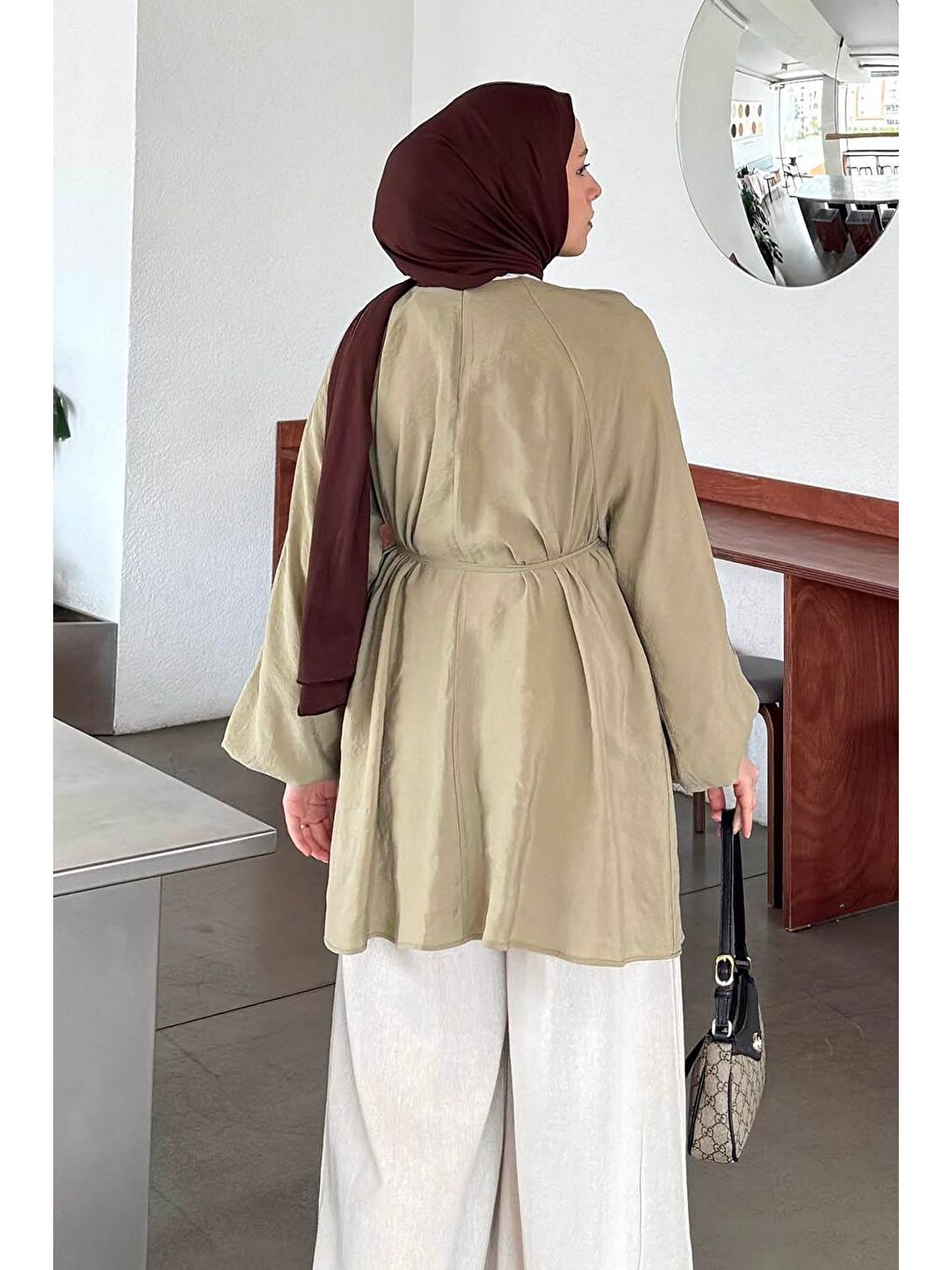 Kuşak Bağlamalı Tunik Haki-2