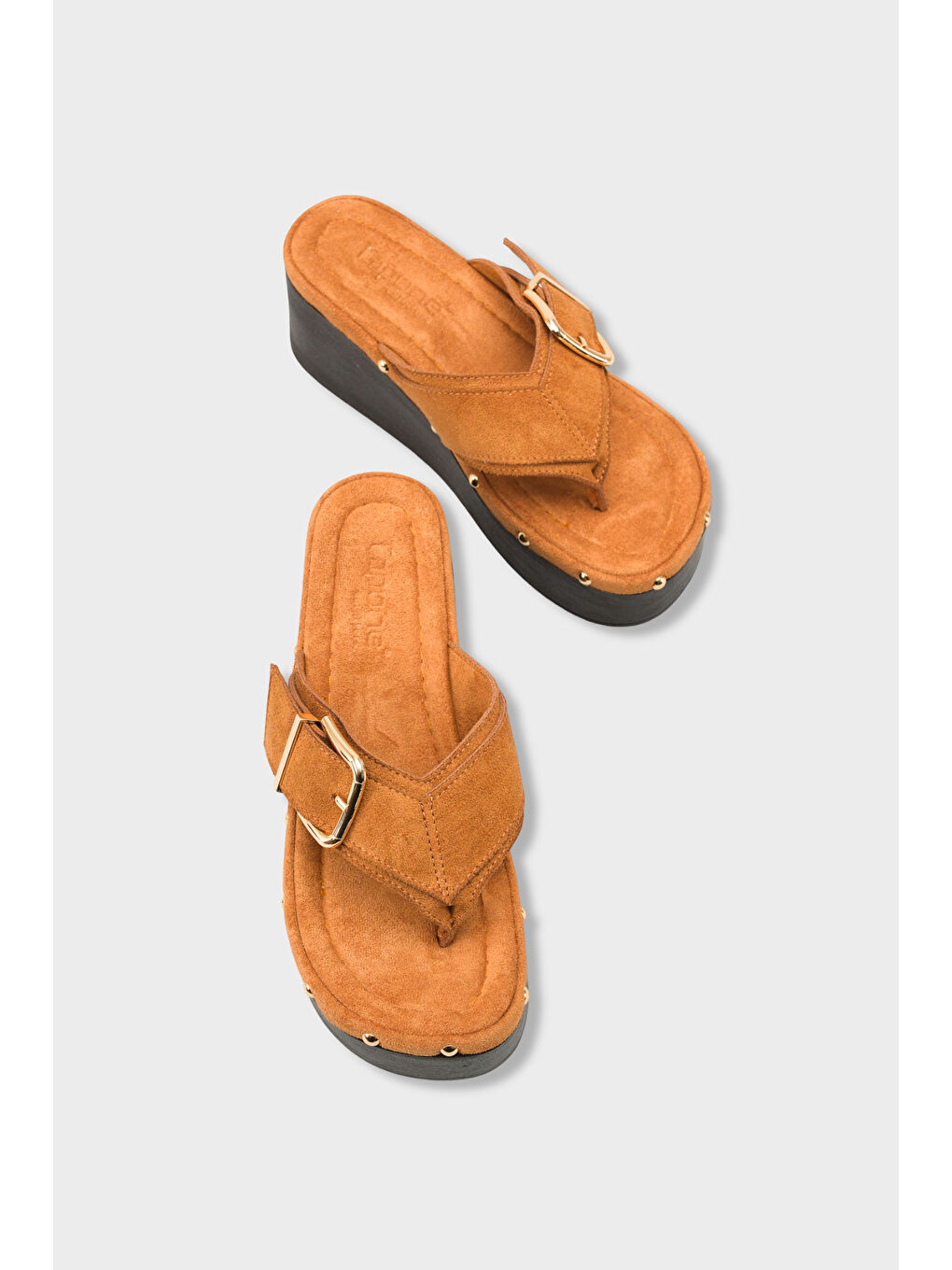 Kahverengi Kristi Dolgu Topuk Parmak Arası Kadın Terlik-5