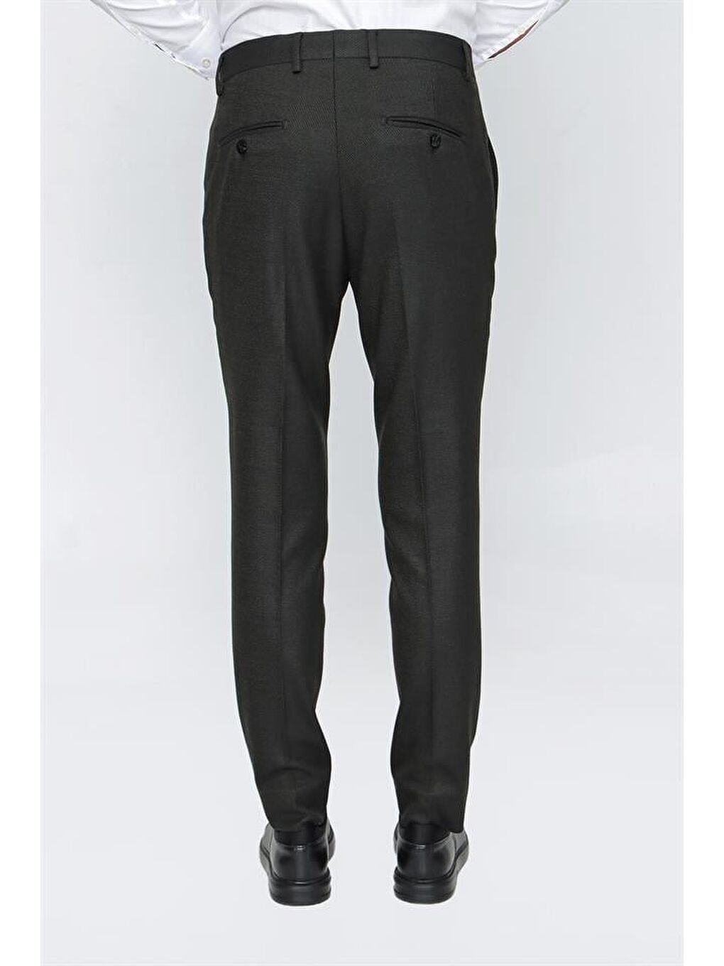 Koyu Haki Esnek Yandan Cepli Classic Slim Fit Erkek Pantolon 1003225167-4