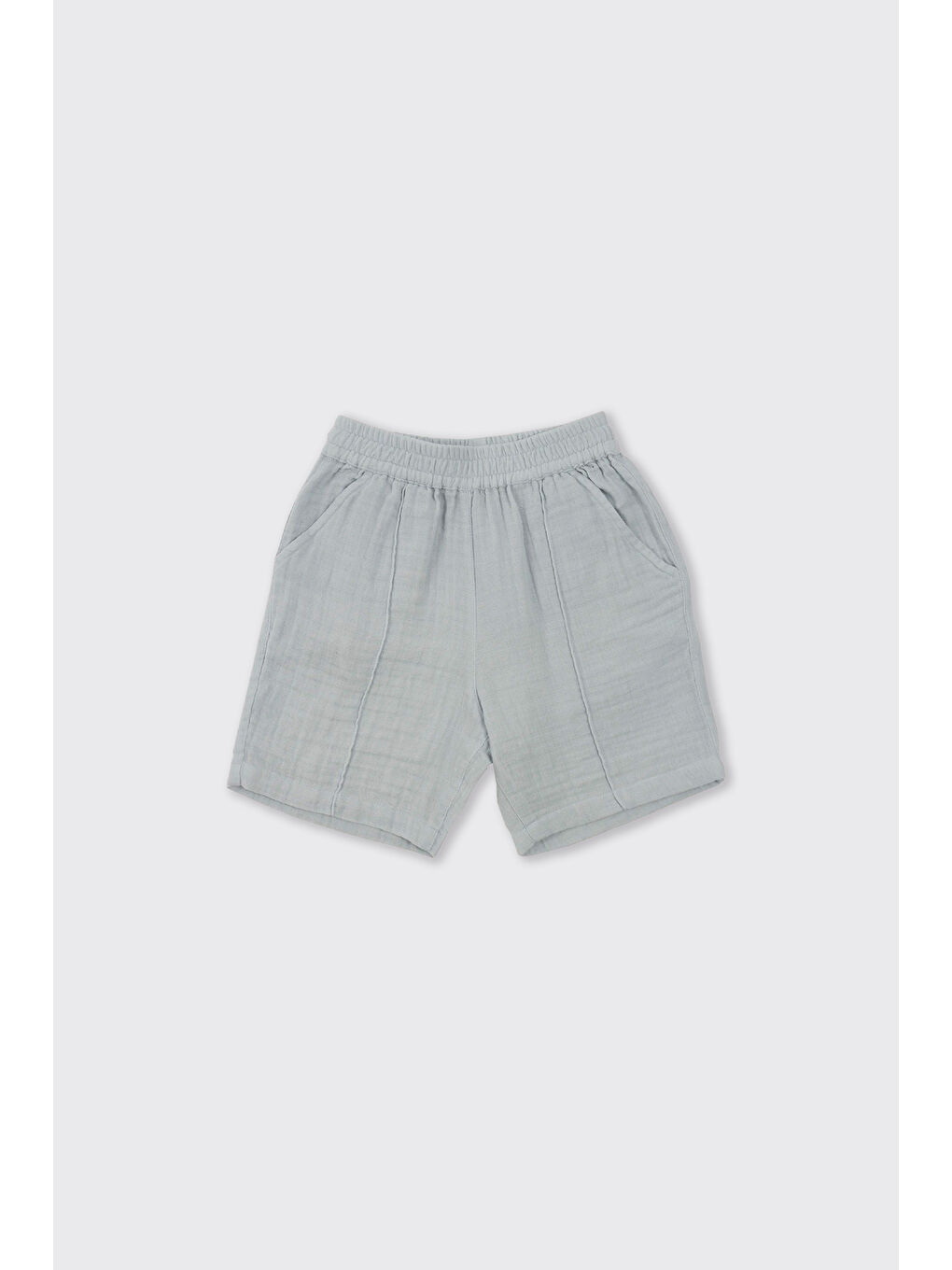 Erkek Bebek Şortlu Mavi 2'li Müslin Takım-2