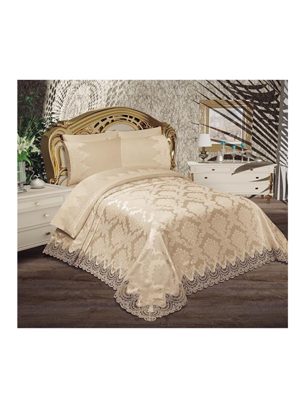 Kahverengi Alev Pike Takımı 6 Parça Cappucino-1