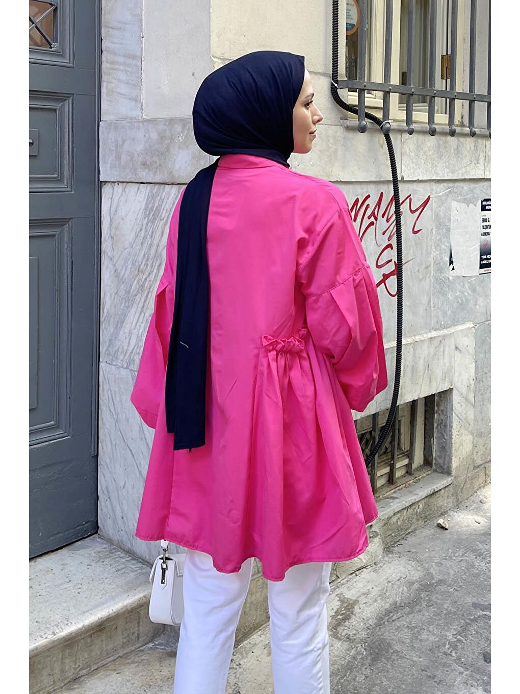 Lopez Balon Kol Tunik Fuşya-2