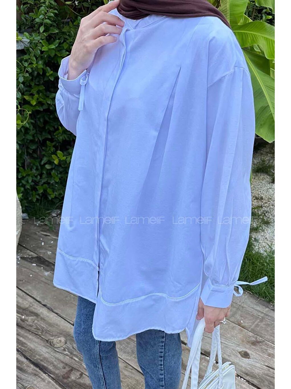 Manşeti Biyeli Tunik Bebe Mavisi-2