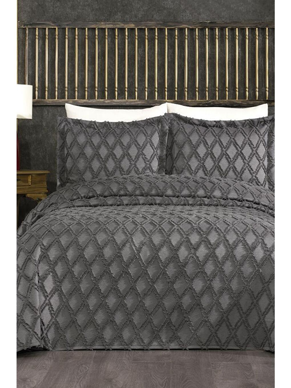 Çeyizdiyarı Lucca 3 Parça Pike Takımı Antrasit