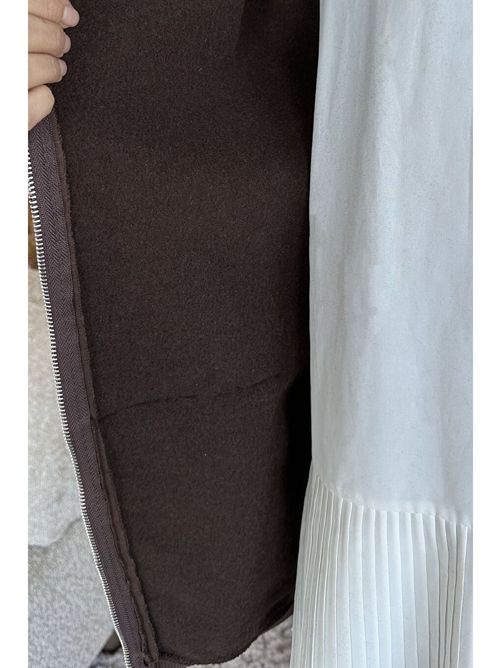 Kahverengi Kapüşonlu Şardonlu Tesettür Sweatshirt-10