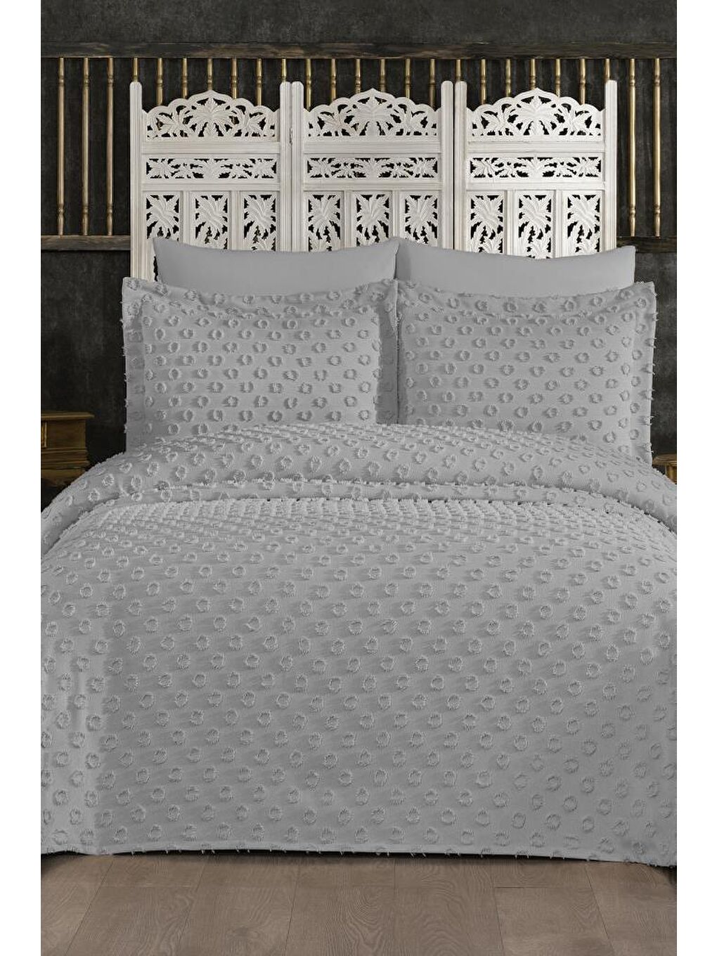 Çeyizdiyarı Orya 3 Parça Pike Takımı Gri