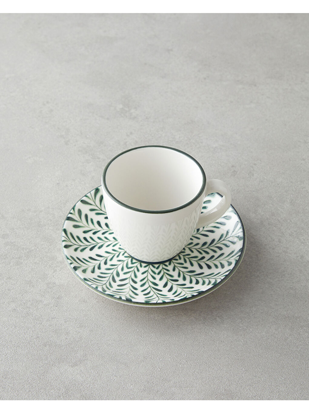 Winsome Bone Porselen 4 Parça 2 Kişilik Kahve Fincan Takımı 90 ml Yeşil-2