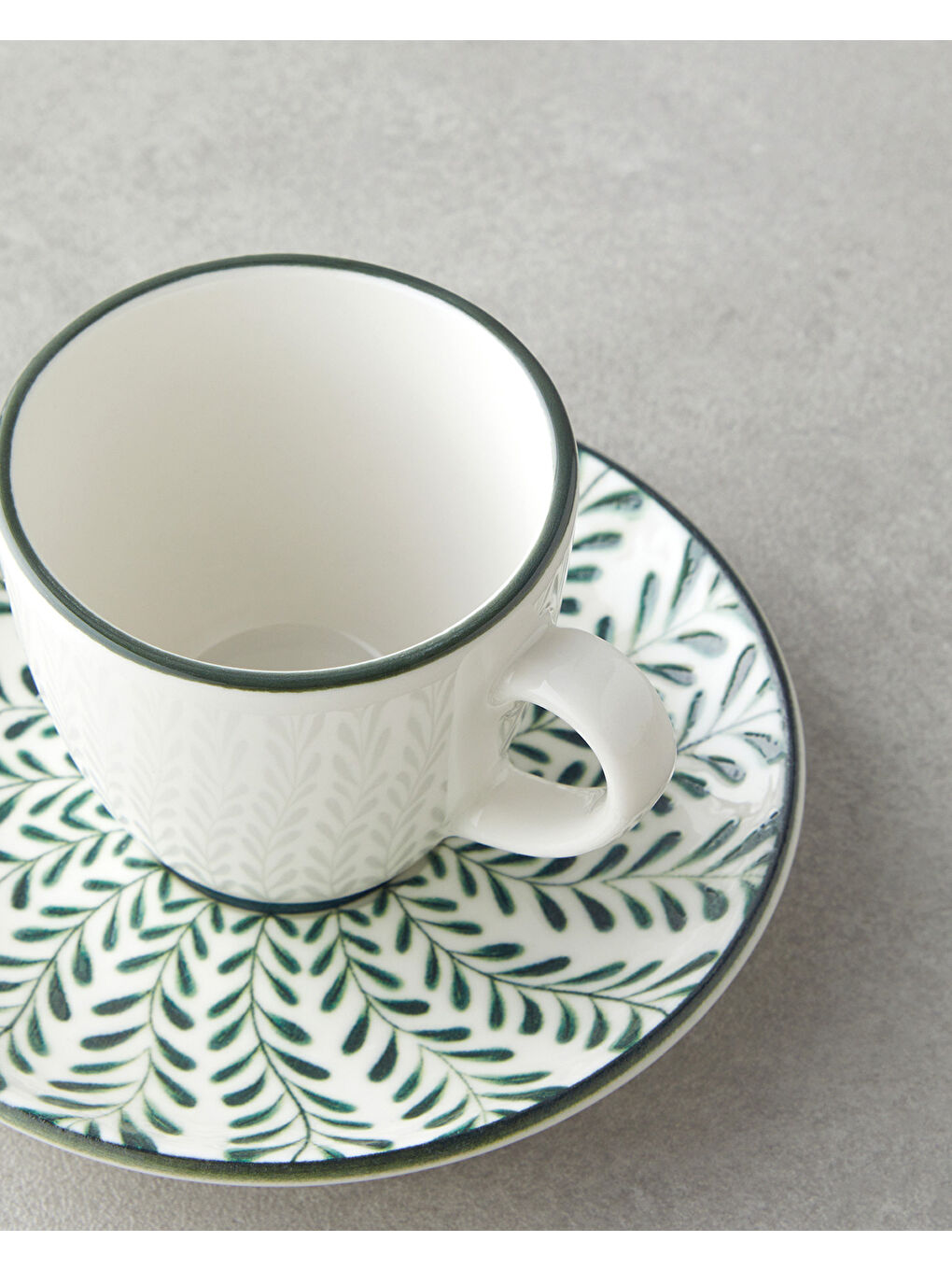 Winsome Bone Porselen 4 Parça 2 Kişilik Kahve Fincan Takımı 90 ml Yeşil-3
