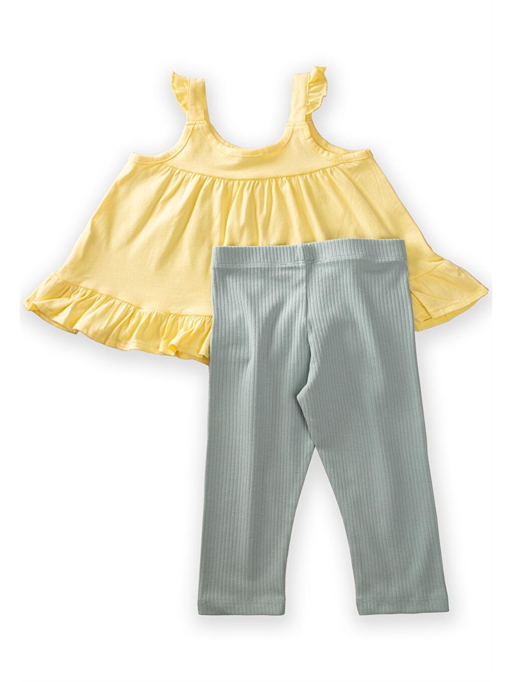 Askılı Tunik Takım 1-7 Yaş Sarı-1