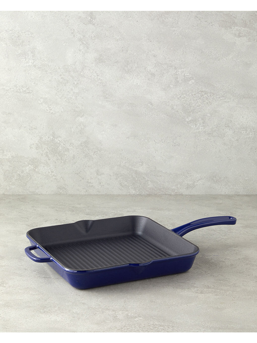 Demir Döküm Kare Grill Tava 30 cm Mavi