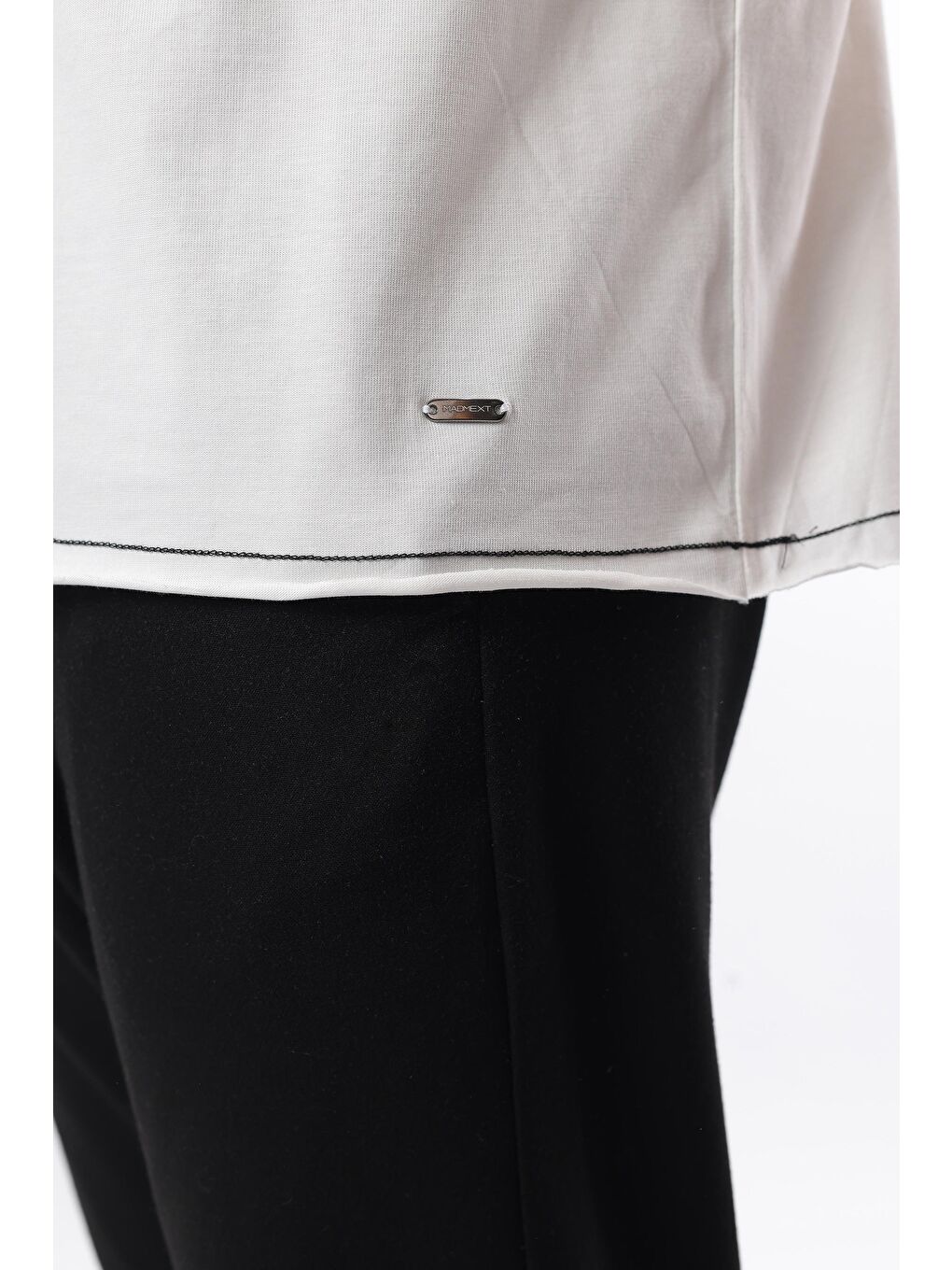 Ekru Bisiklet Yaka Basic Erkek %100 Pamuk Tişört E7105-2