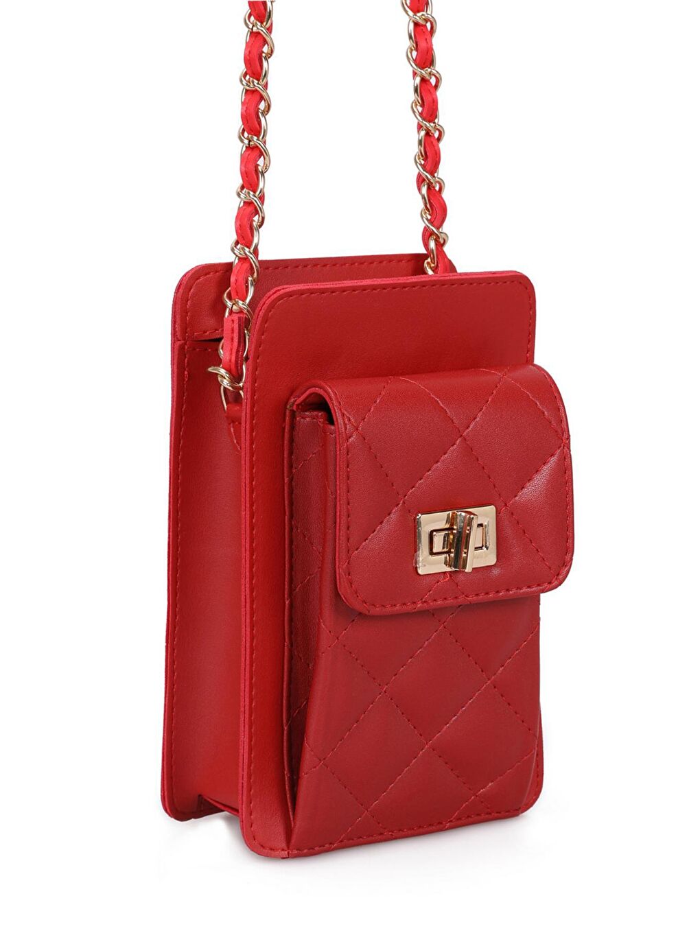 Kırmızı Kadın Zincir Askılı Omuz Çantası-1
