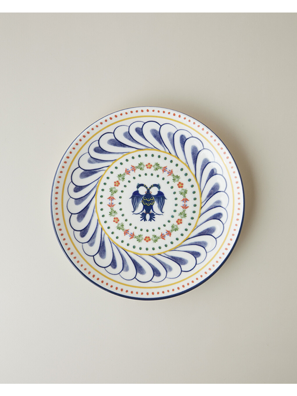 Fiesta Talavera Porselen Pasta Tabağı 21 Cm Beyaz - Lacivert-1