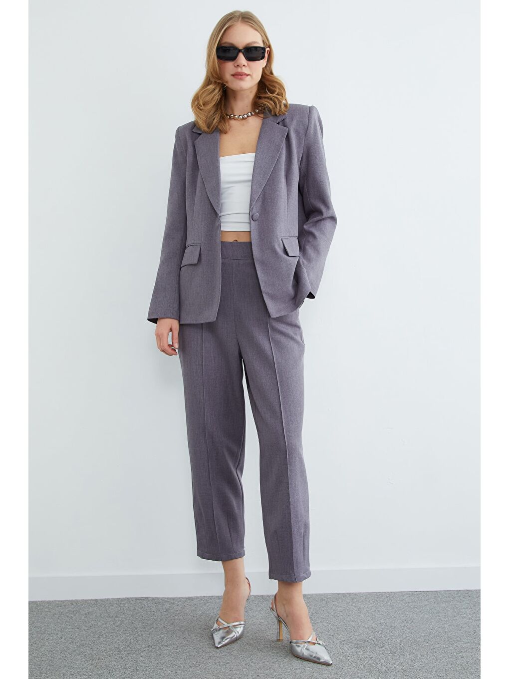 Antrasit Omuz Vatkalı Çimalı Pensli 2 Li Takım