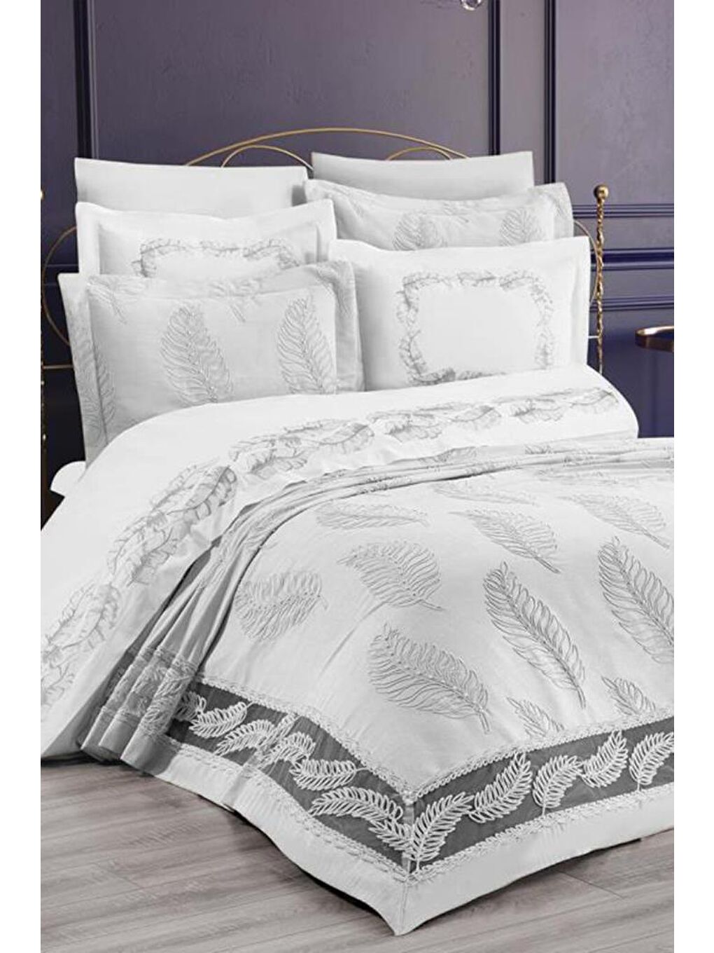 Ekru Çeyizdiyarı Milan Nevresimli Pike Takımı Krem-1