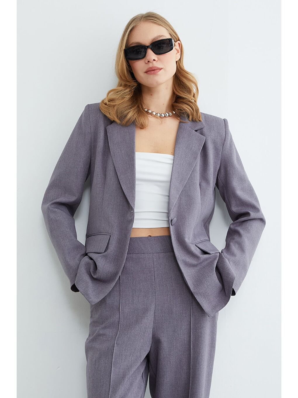 Antrasit Omuz Vatkalı Çimalı Pensli 2 Li Takım-1