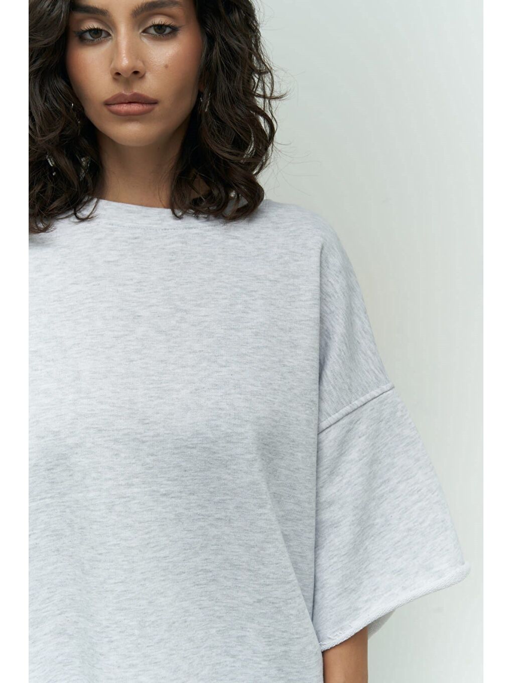 Beyaz Lion Karmelanj Oversize T-shirt Eşofman Takım-4