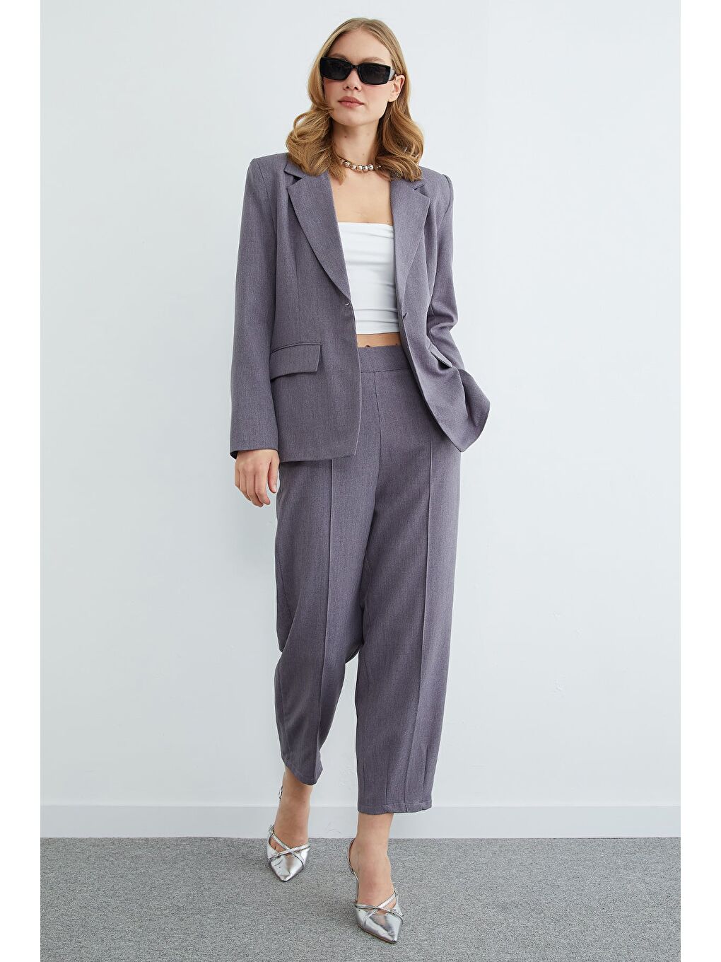 Antrasit Omuz Vatkalı Çimalı Pensli 2 Li Takım-2