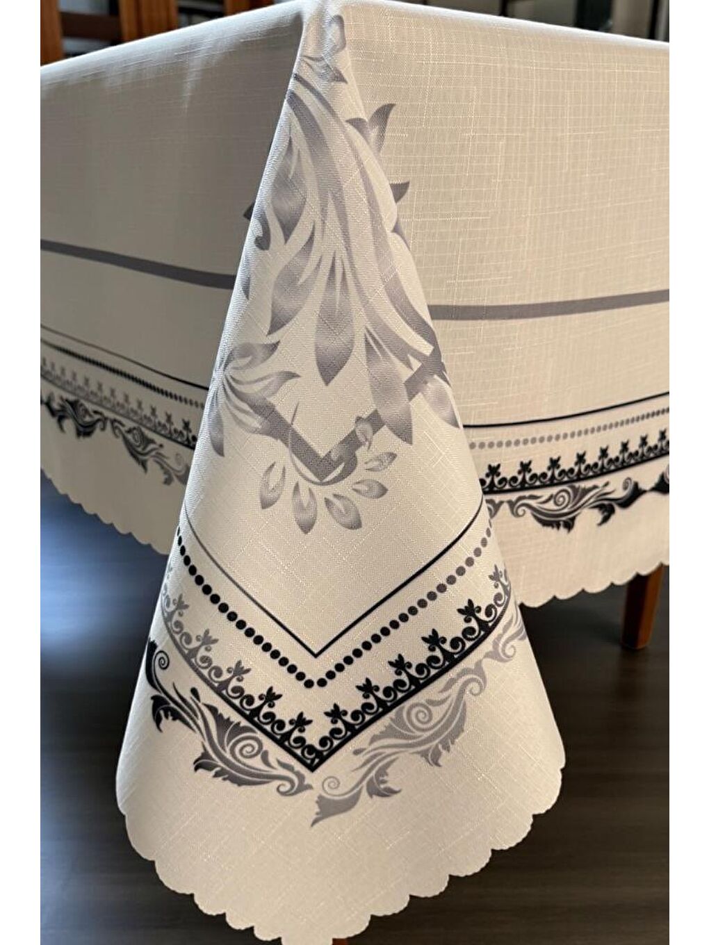 Lotus Dertsiz Masa Örtüsü 140x180 cm Gri-3