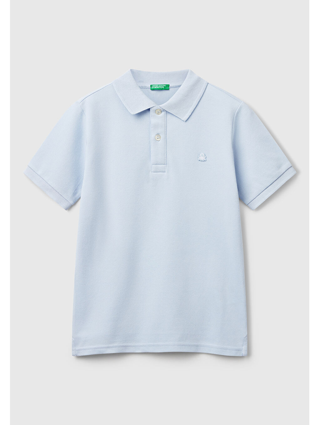 Erkek Çocuk Açık Mavi Logolu Pike Polo T-Shirt