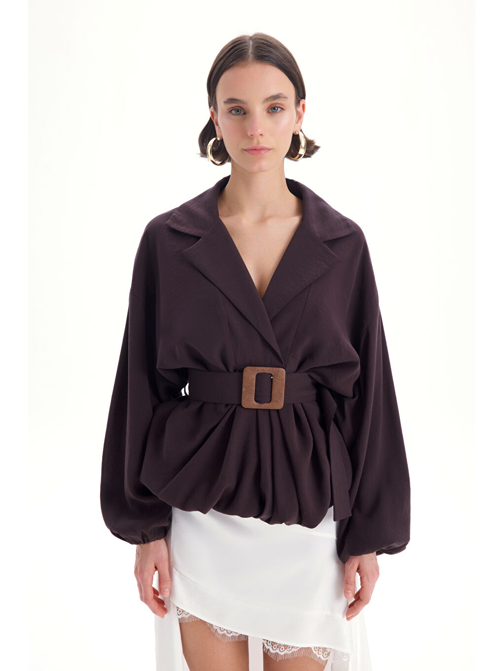 Kahverengi Forteza Balon Kesim Kahve Ceket Gömlek-1