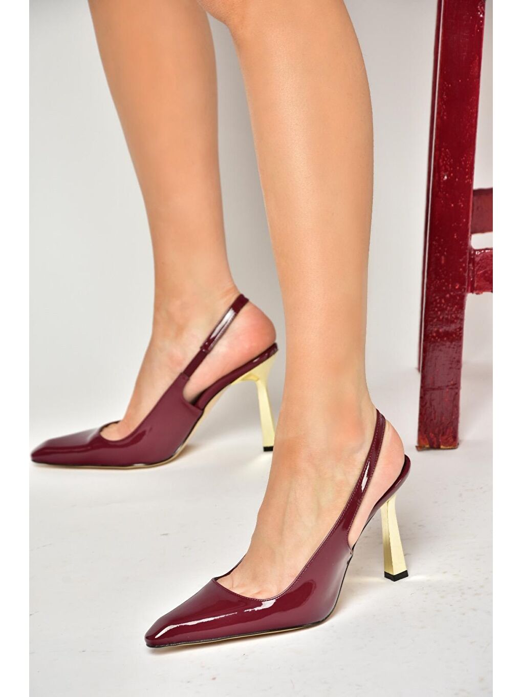 S7520746 Bordo Kadın Topuklu Ayakkabı-1