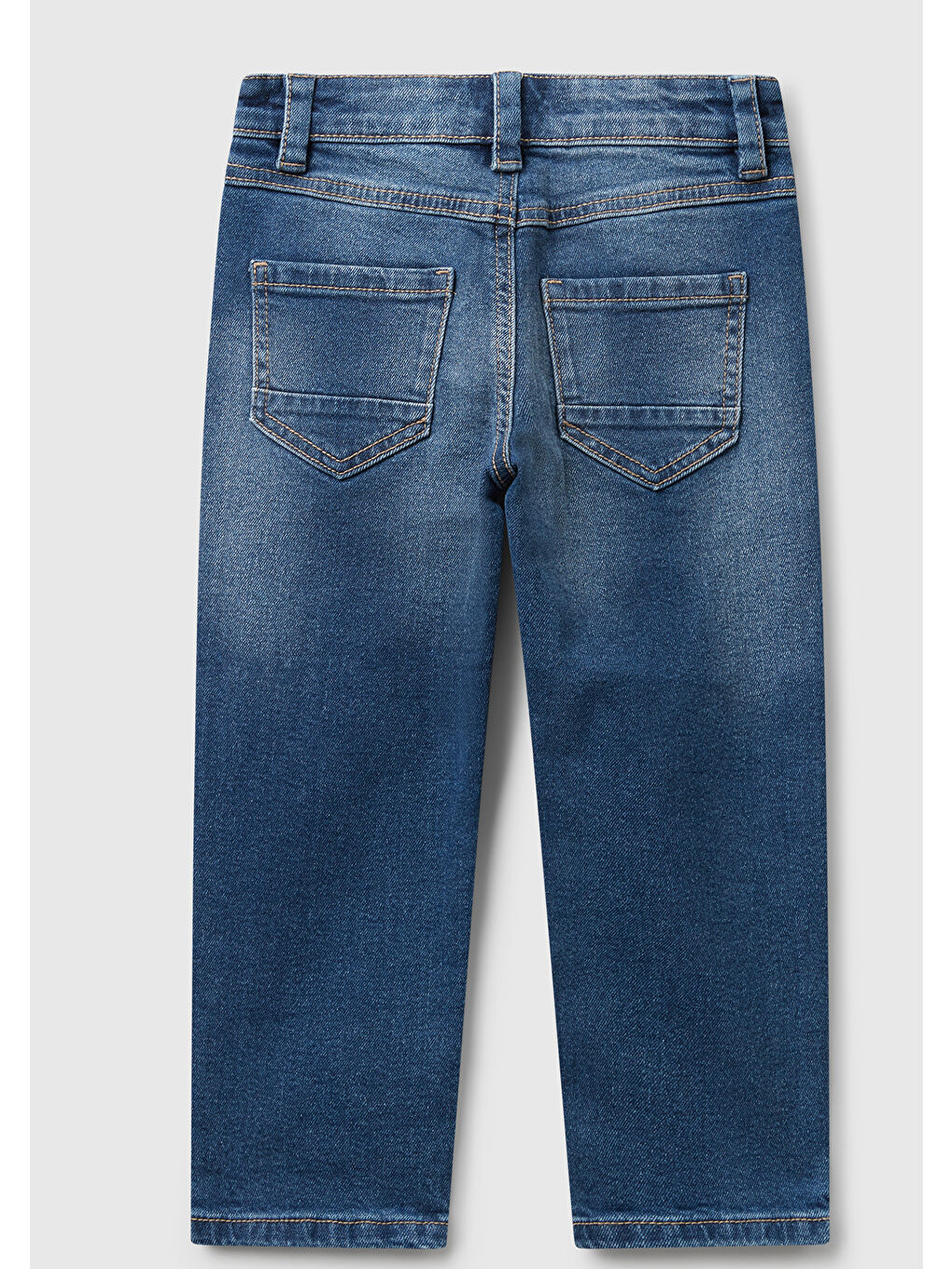 Karışık Erkek Çocuk Önü Logo İşlemeli 5 Cepli Ağartılmış Denim Pantolon-1