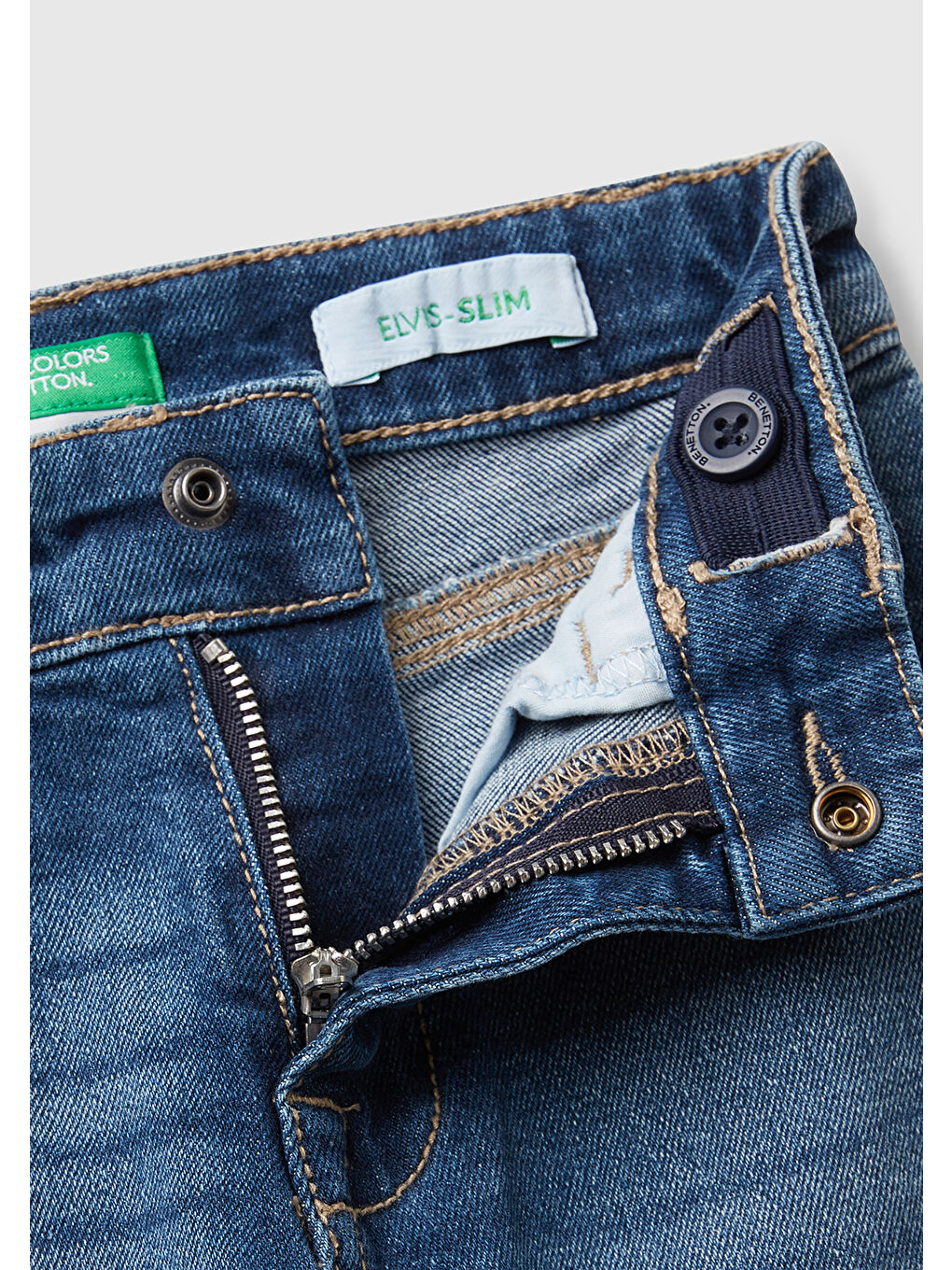 Karışık Erkek Çocuk Önü Logo İşlemeli 5 Cepli Ağartılmış Denim Pantolon-2