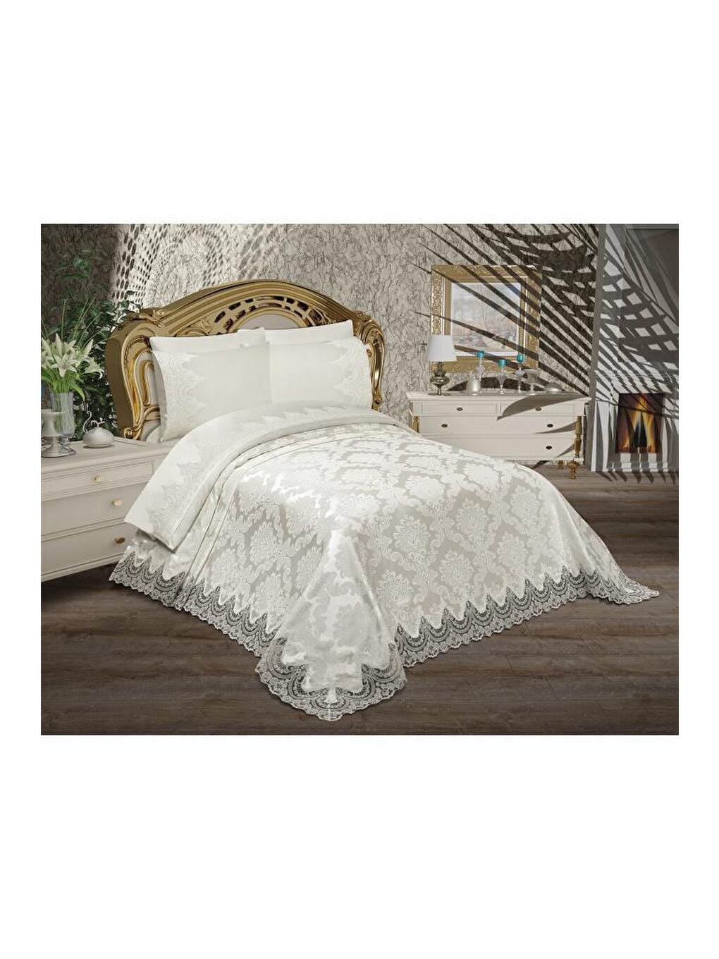 Ekru Alev Pike Takımı 6 Parça Krem-1