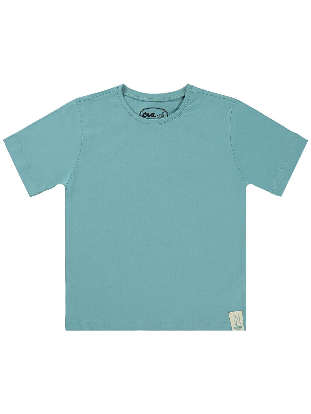 Turkuaz Boys Basic Surf Etiketli 6-9 Yaş Tişört - Mavi