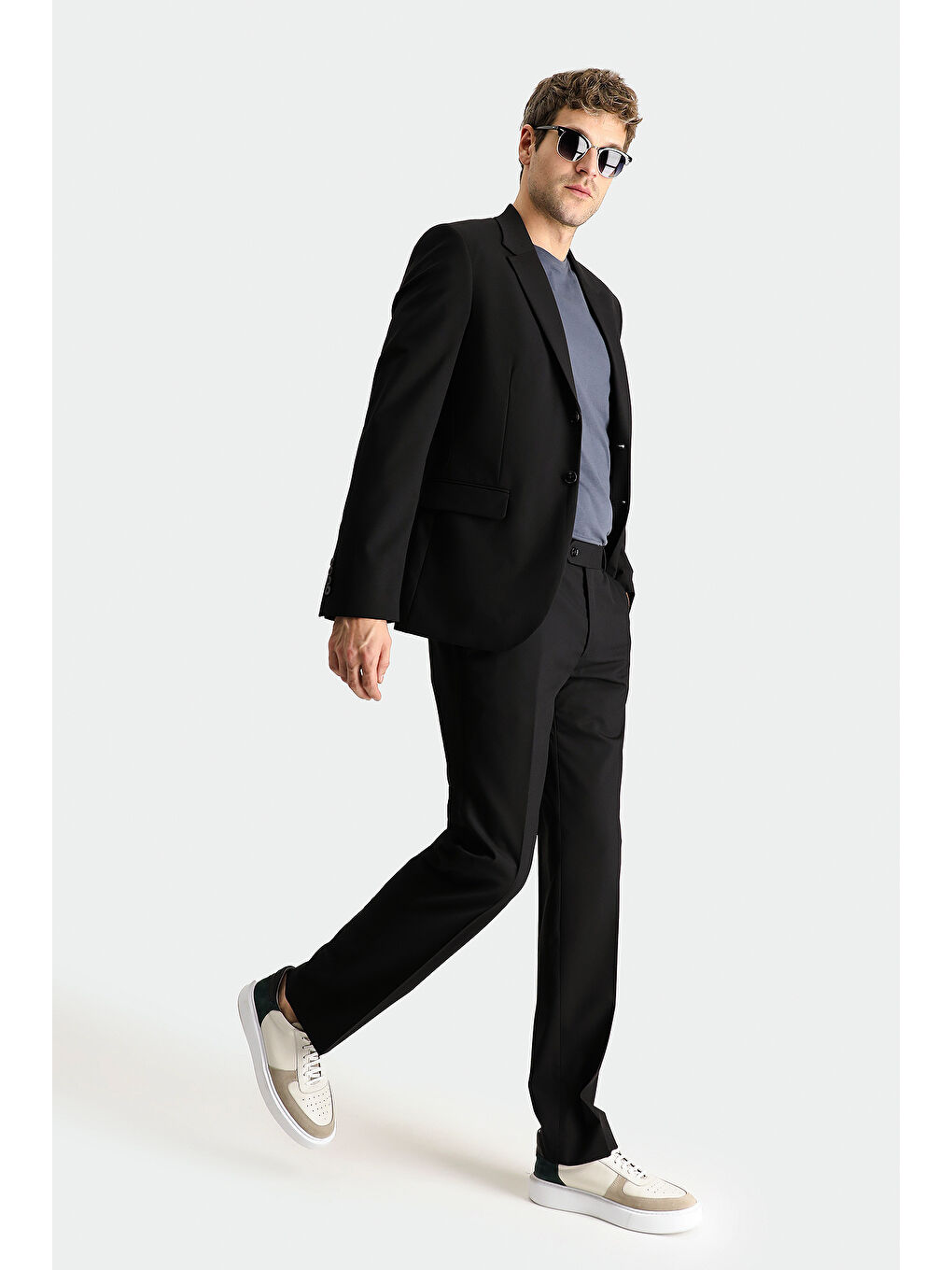 Siyah Regular Fit Süper Esnek Takım Elbise-2