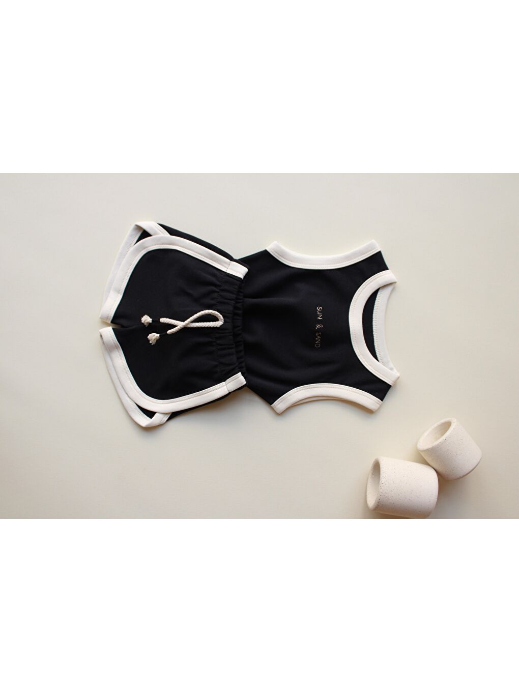 Siyah Unisex Atlet Şort Takım-5