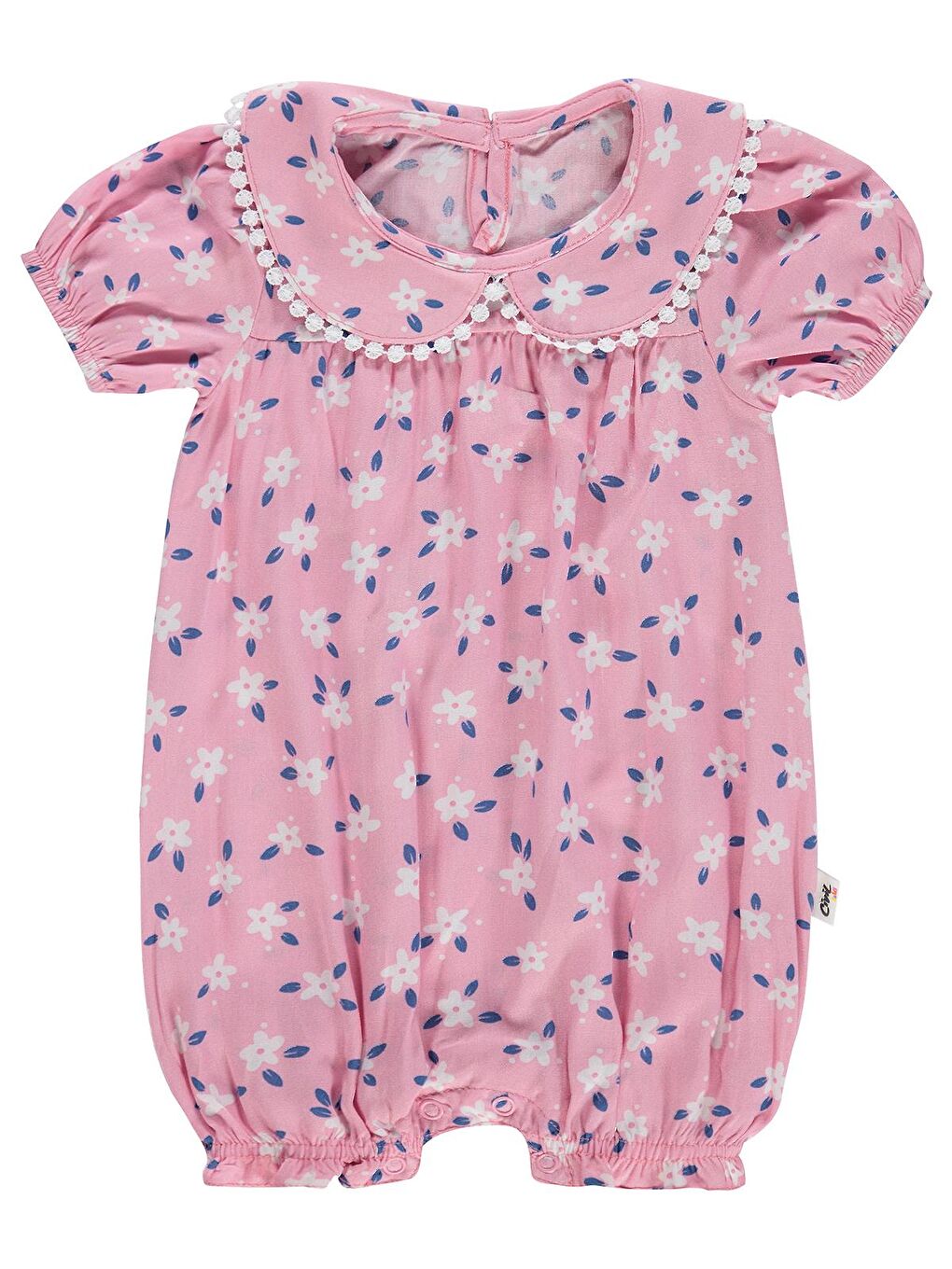 Baby Kol Ve Yaka Fırfırlı 6-18 Ay Tulum - Pembe