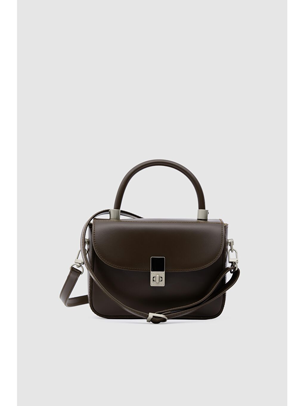 Kahverengi Cobble Small Çapraz Çanta Kahve-2