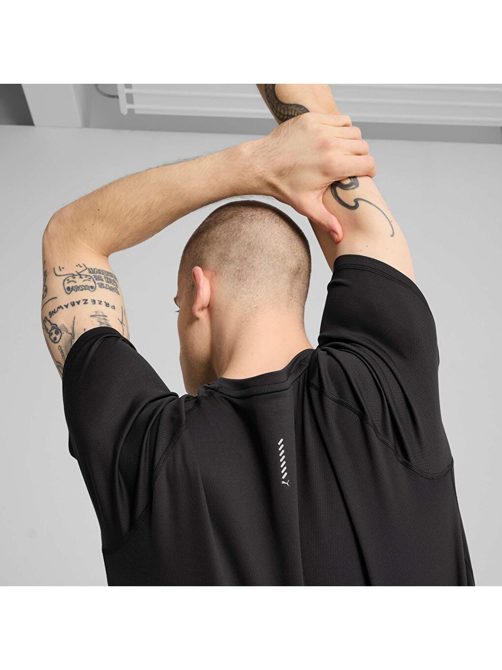 Siyah VELOCITY Erkek Koşu Tişörtü-1