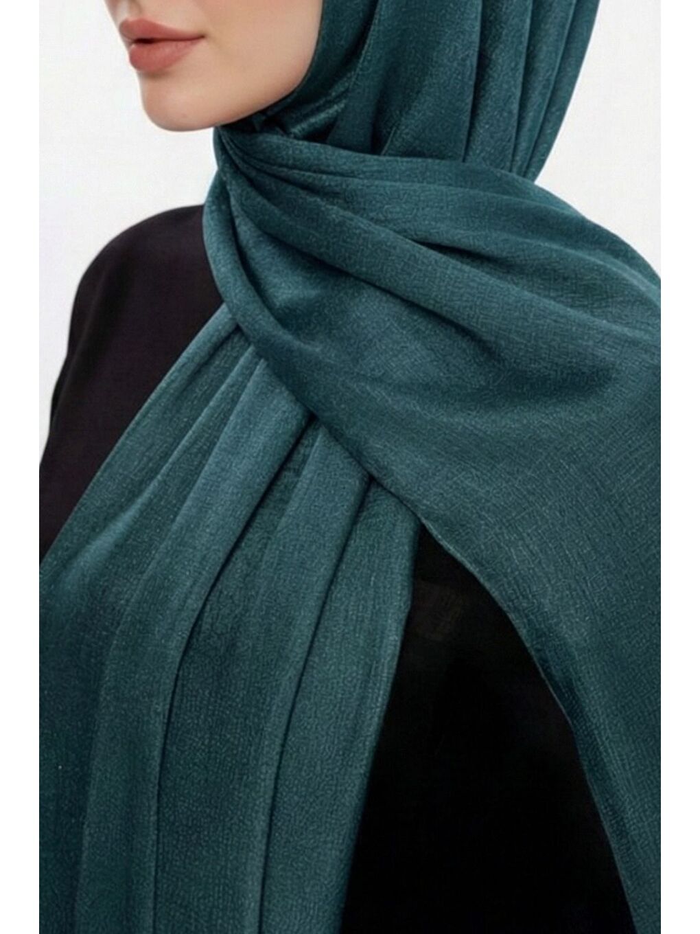 Sim Dokulu Petrol Rengi Şal-1