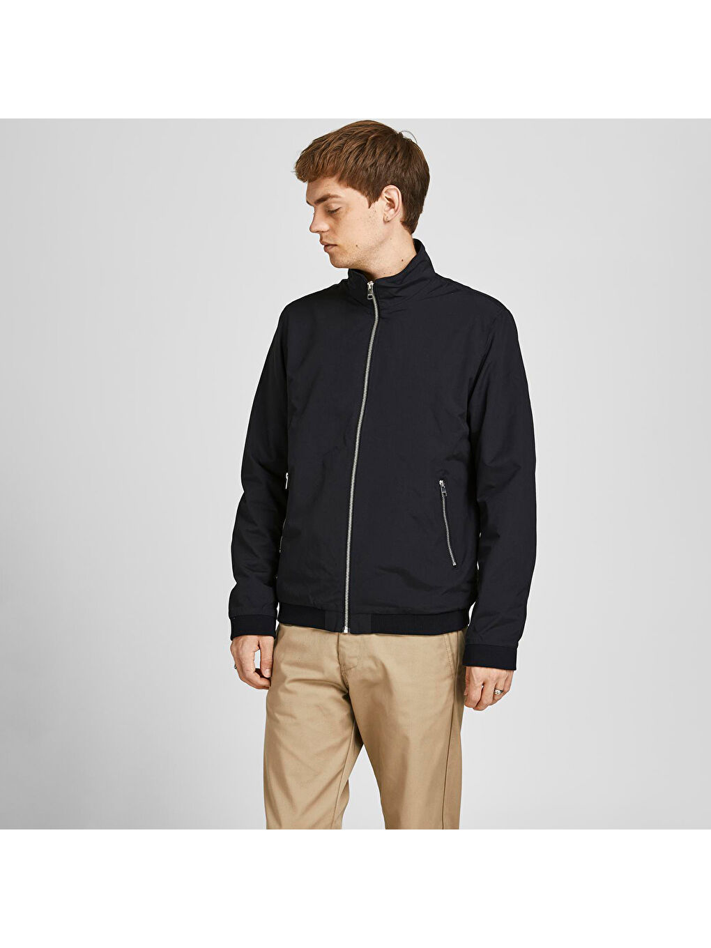 Rush Harrington Bomber Erkek Siyah Dik Yaka Ceket