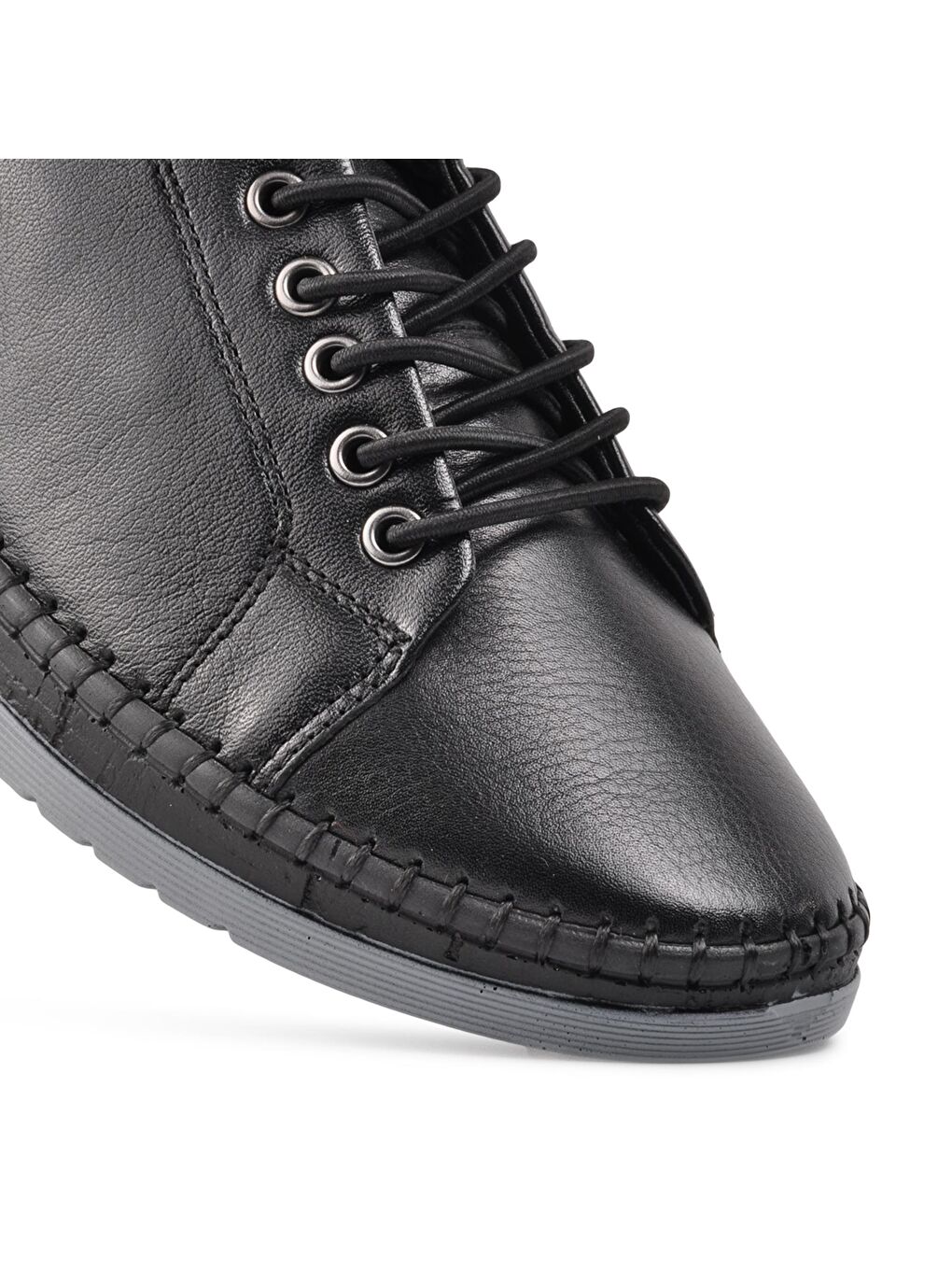 7866 Hakiki Deri Siyah Kadın Ayakkabı-3