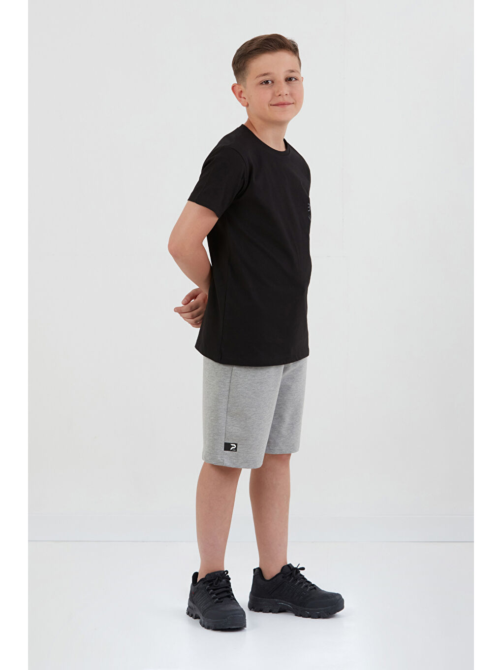 Siyah %100 Pamuk Baskılı Erkek Çocuk Tişört-2