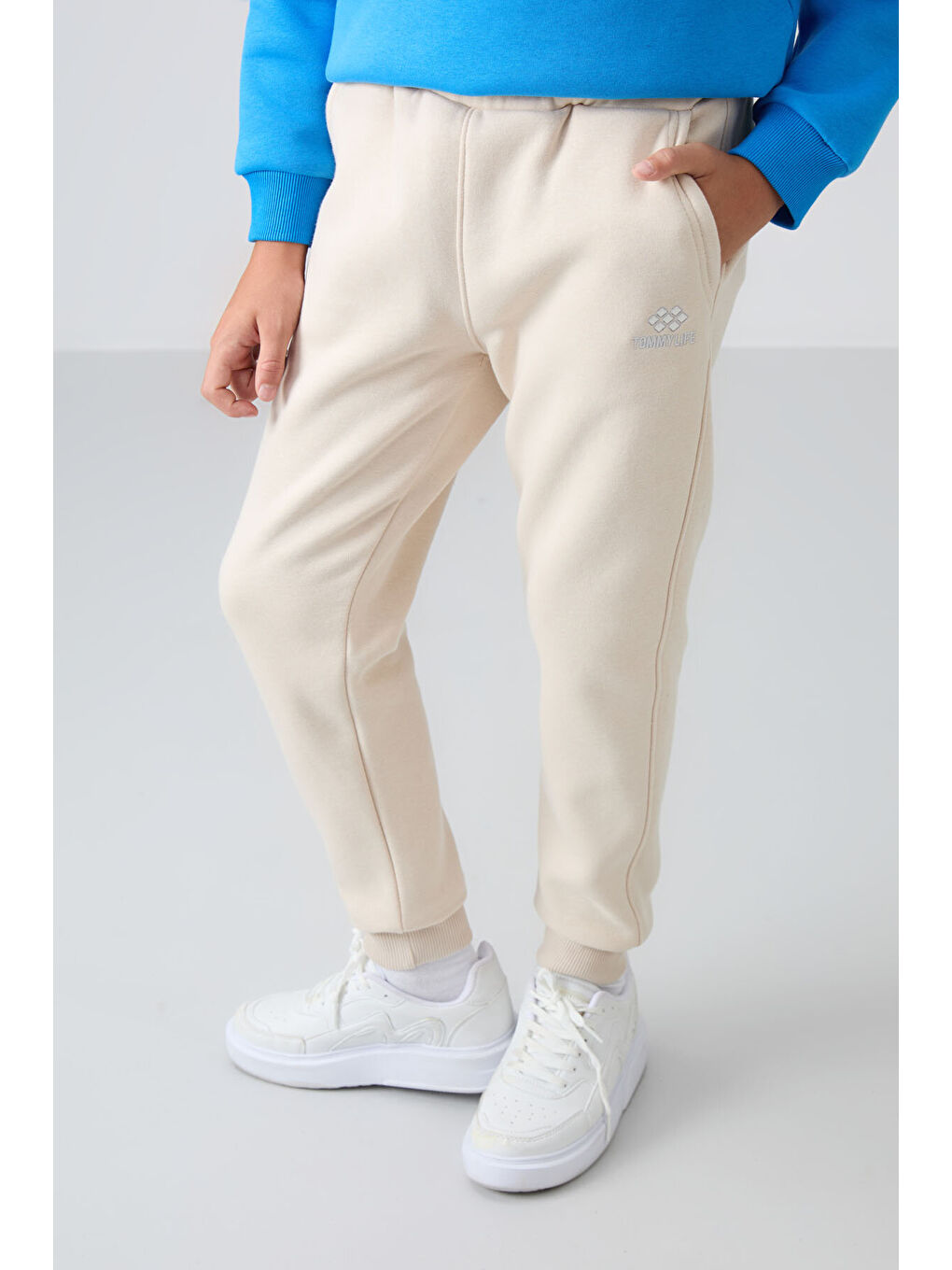 Standart Fit Basic 2li Paket Lacivert-Bej Erkek Çocuk Eşofman Alt - 11224-1