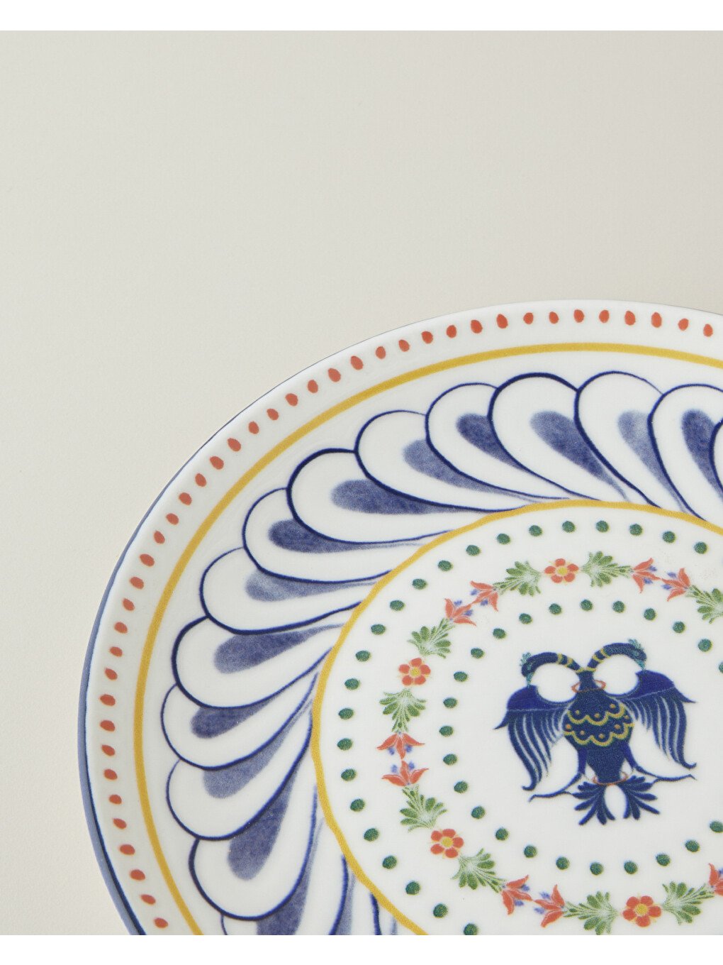 Fiesta Talavera Porselen Pasta Tabağı 21 Cm Beyaz - Lacivert-2