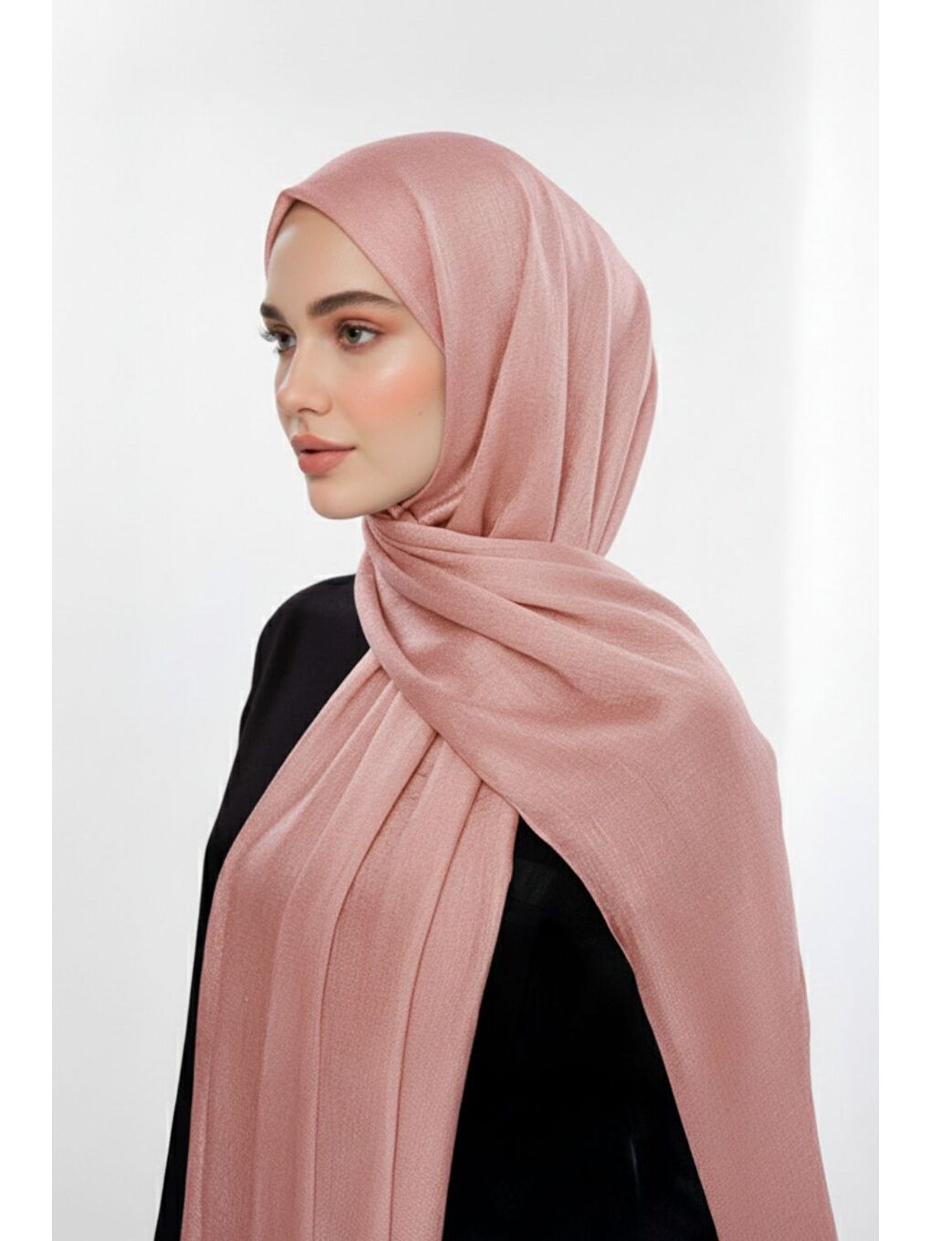 Pembe Sim Dokulu Somon Rengi Şal