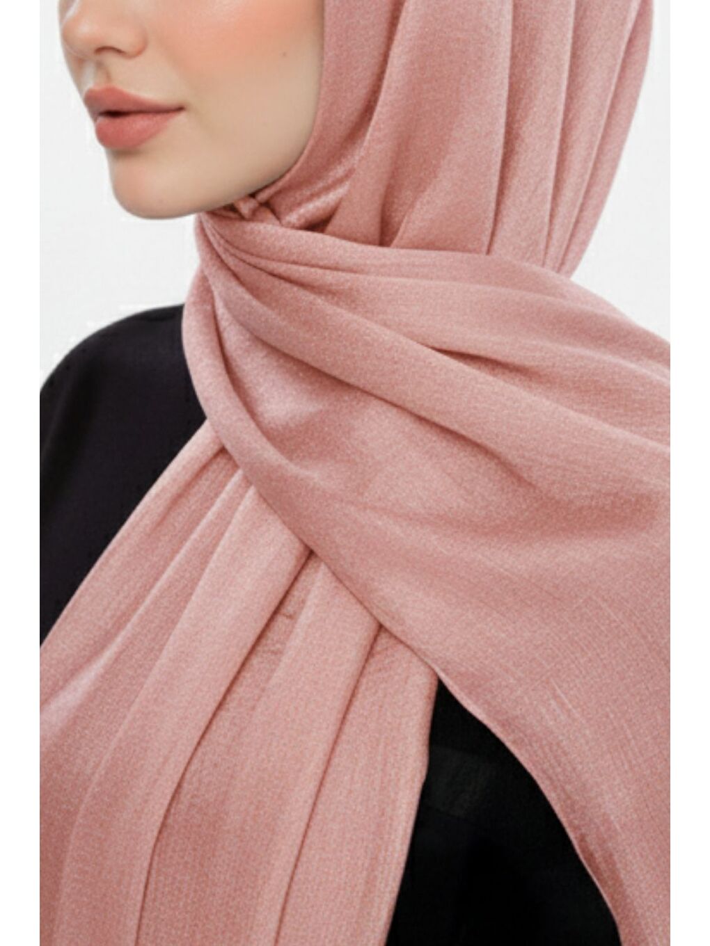 Pembe Sim Dokulu Somon Rengi Şal-1