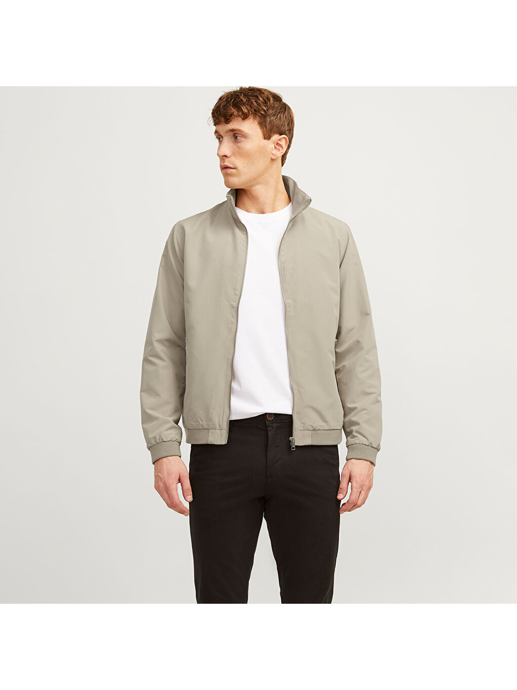 Jack & Jones Rush Harrington Bomber Erkek Bej Dik Yaka Ceket