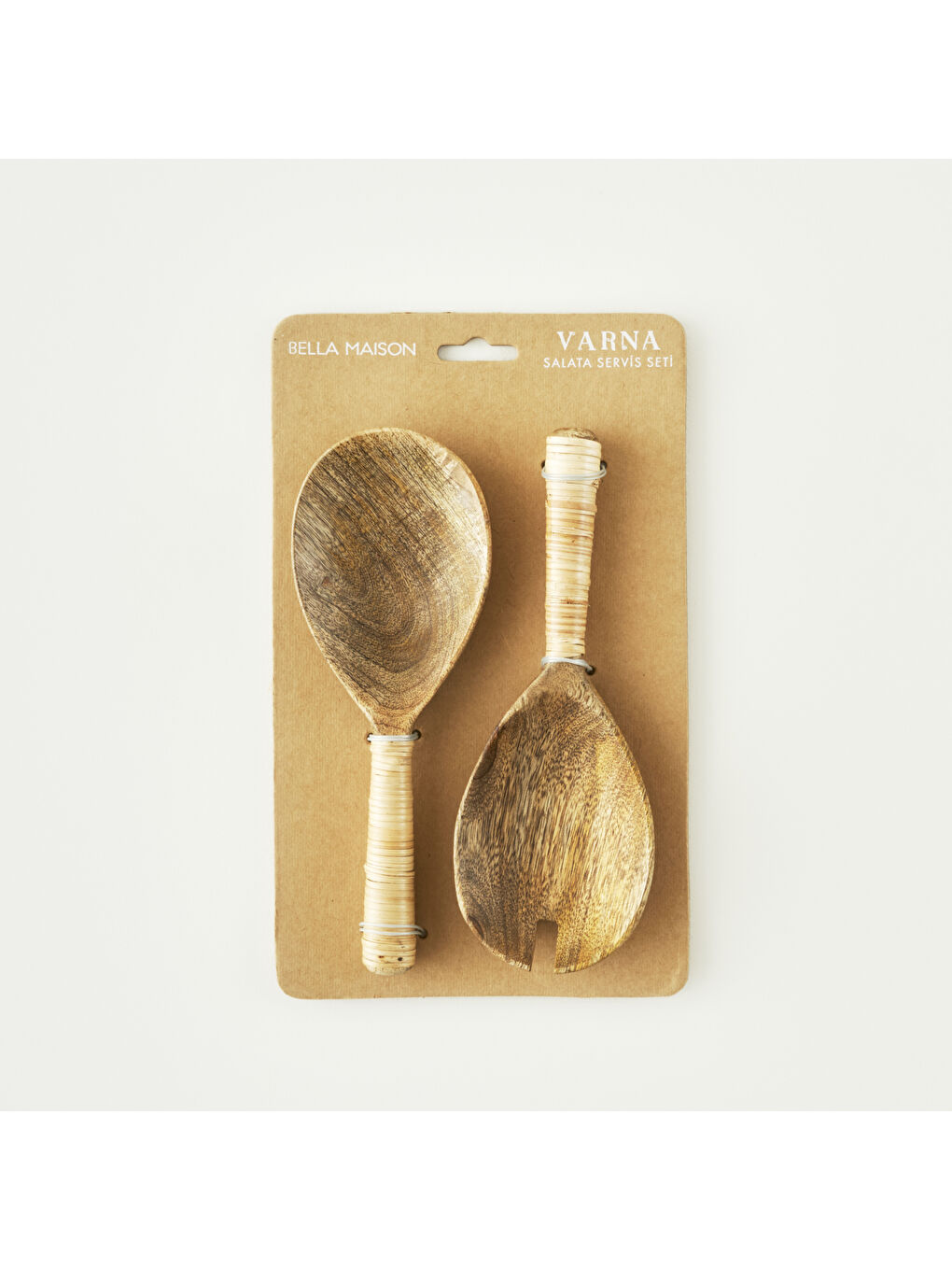 Bej Varna Salata Servis Seti Naturel (22x8 cm)-5